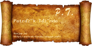 Petrák Tünde névjegykártya