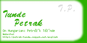 tunde petrak business card